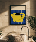 Kitty In Bathtub Print