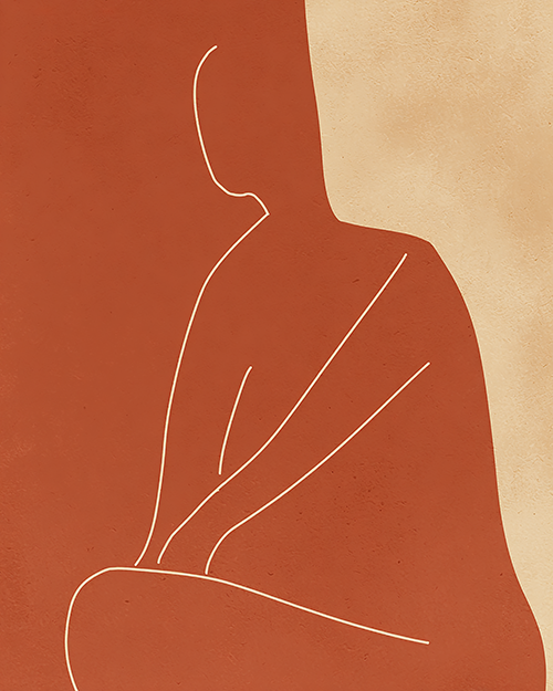 Terracotta Body Line Print