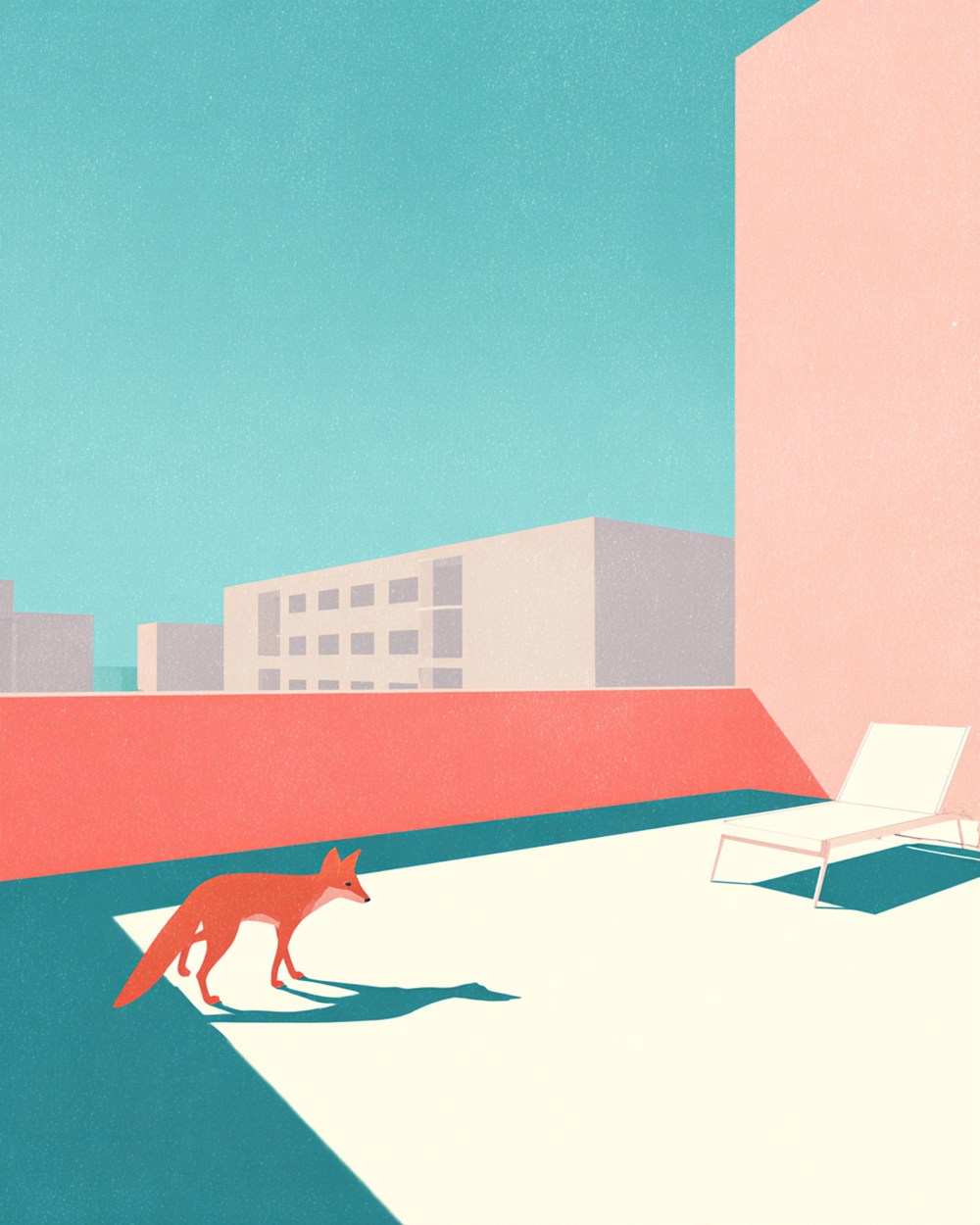 Abstract Fox Graphic Print