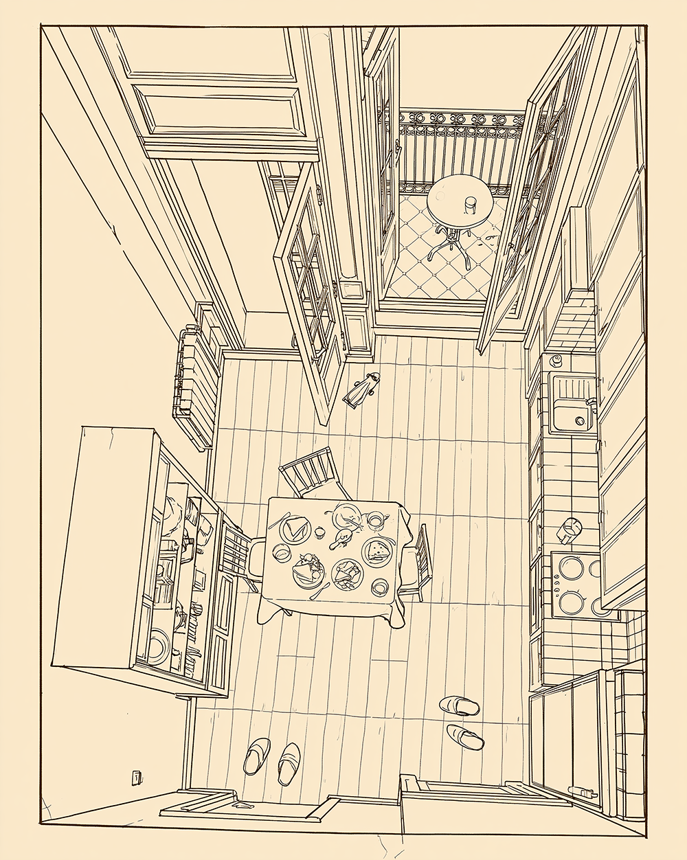 Birds Eye Kitchen Print