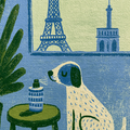 Eiffel Tower Dog Print