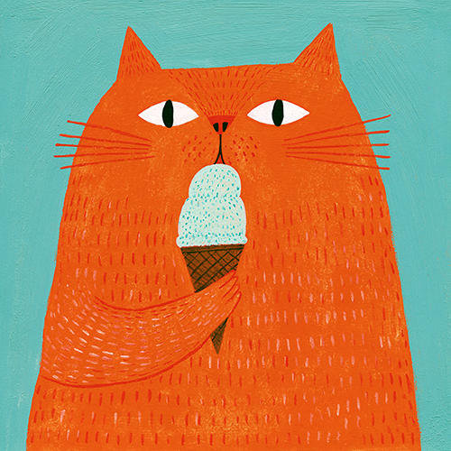 Ice Cream Cat Print
