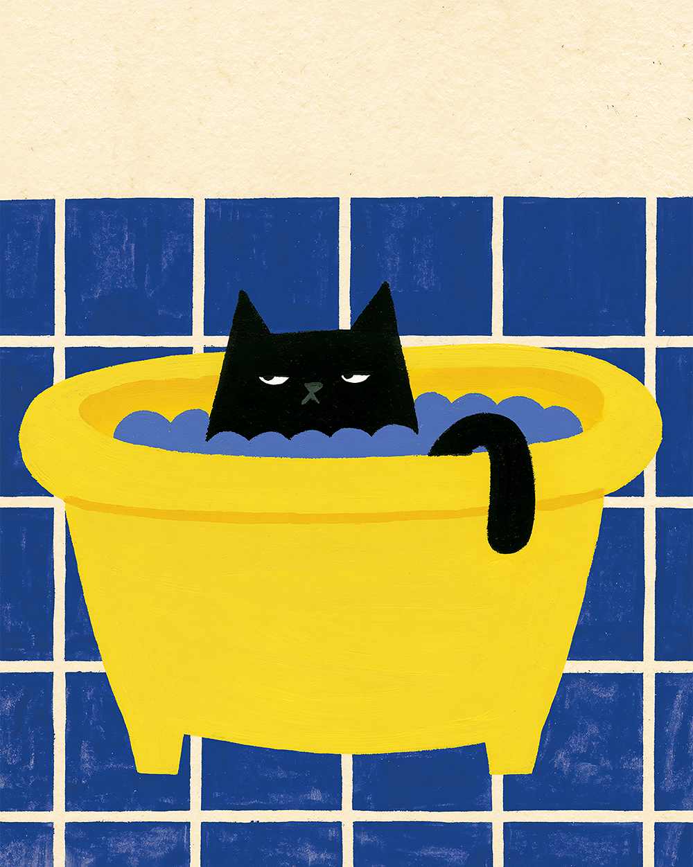 Kitty In Bathtub Print