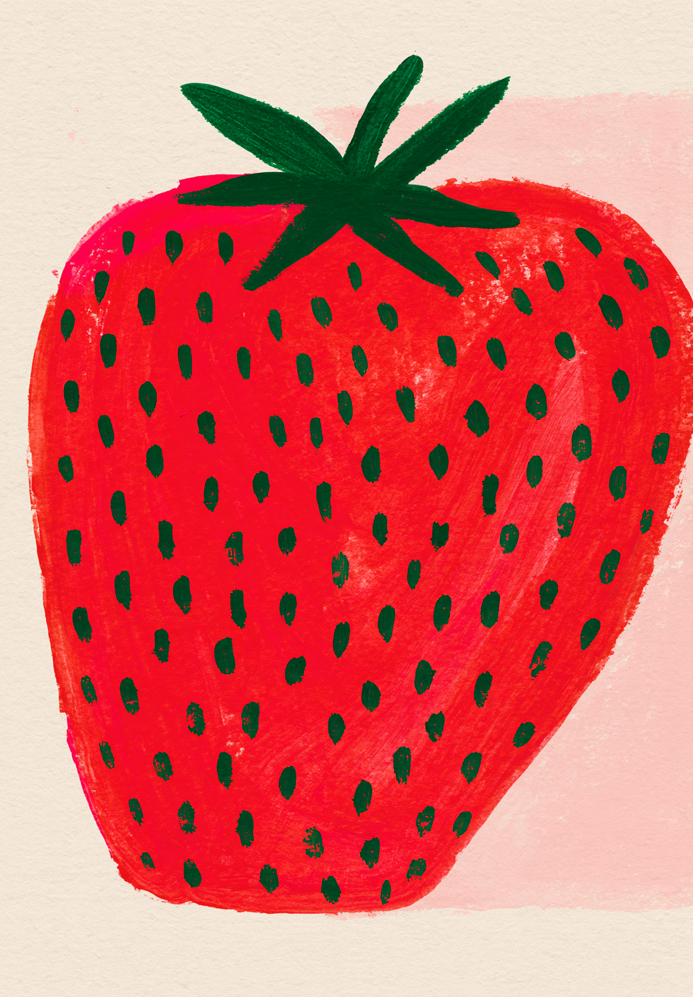 Strawberry Gouache Print