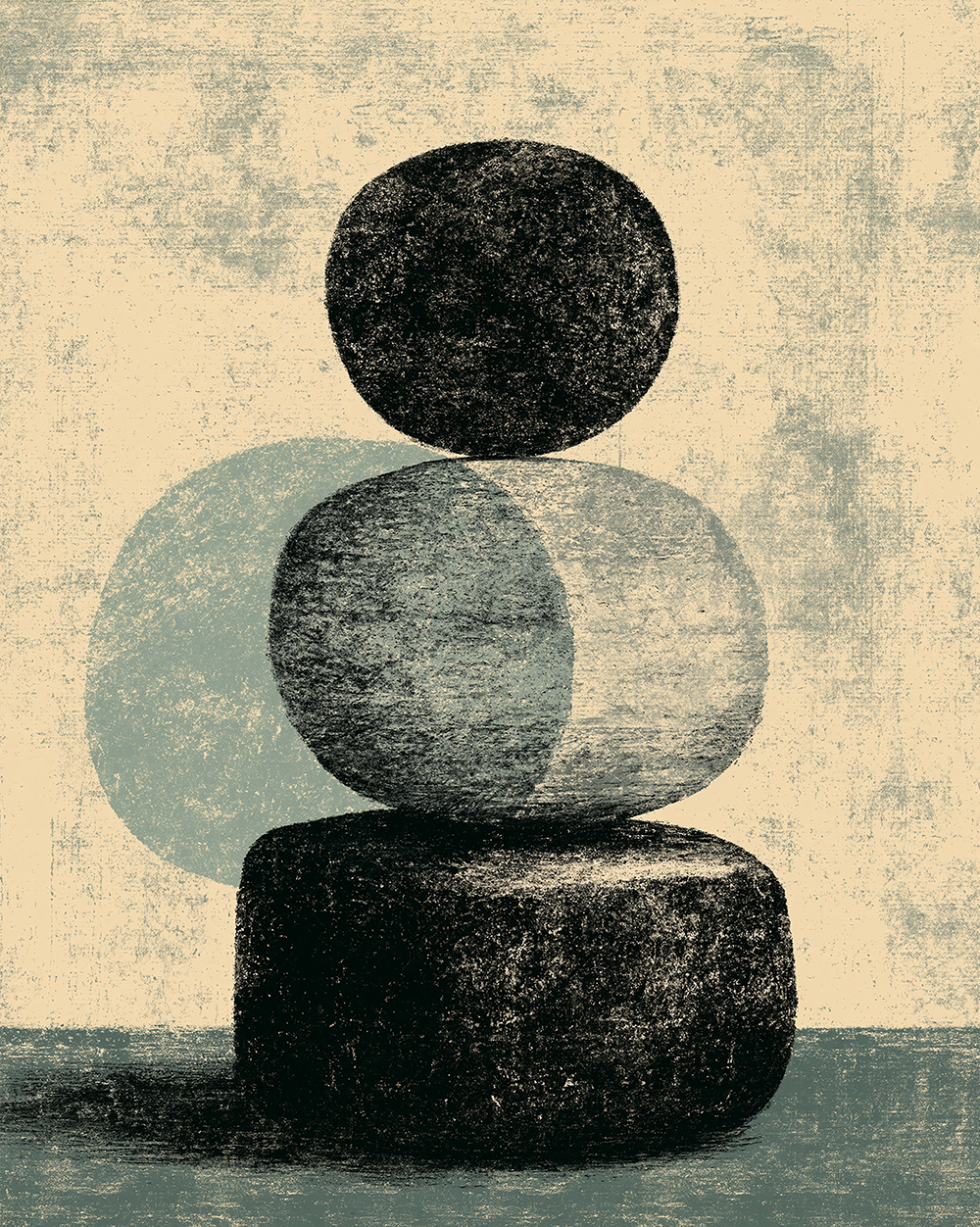 Abstract Zen Stones Print
