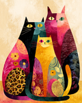 Patchwork Cats Print