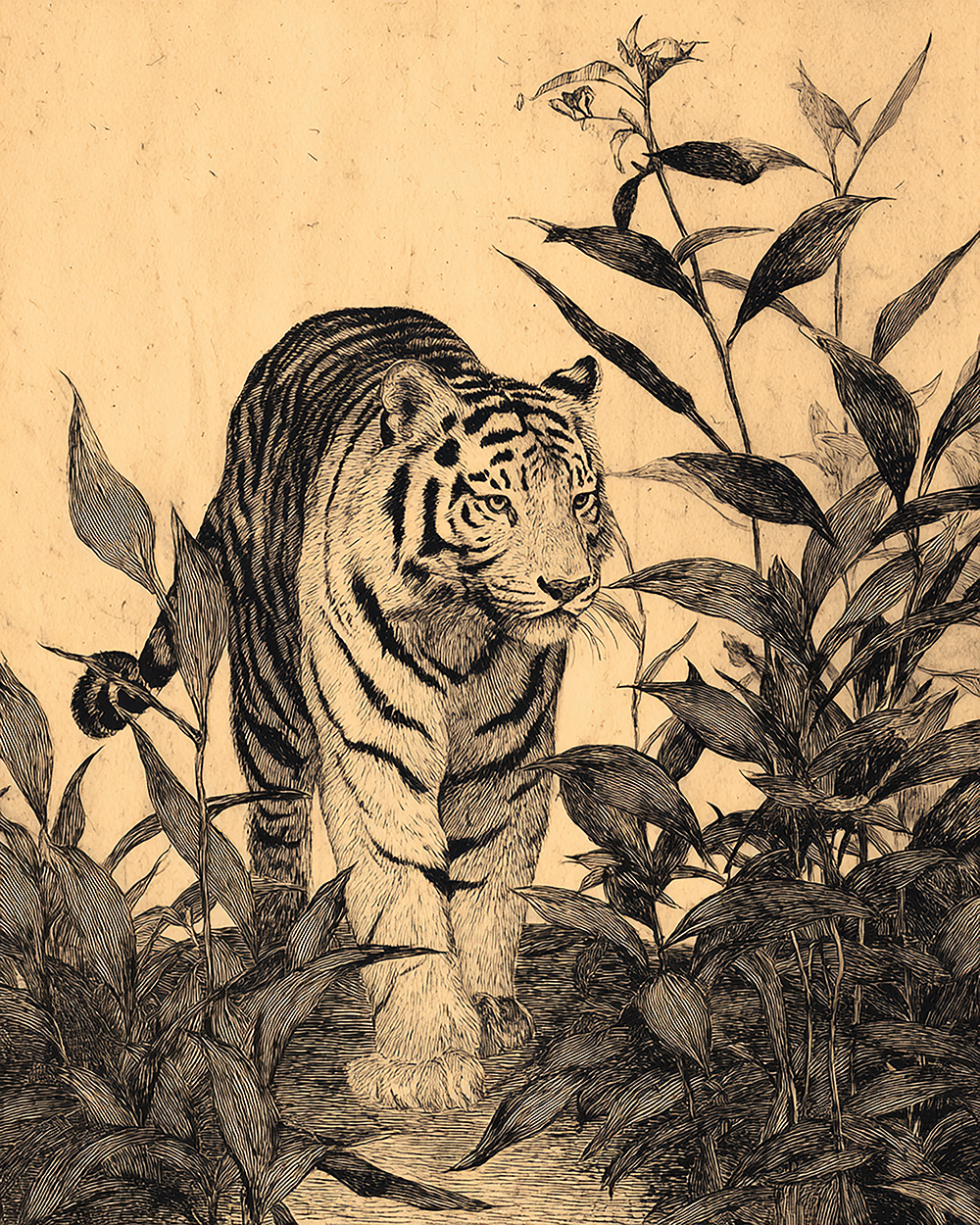 Wild Inky Tiger Print