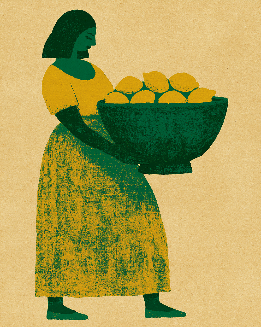 Carrying Lemons Print