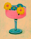 Pink Flower Cocktail Print