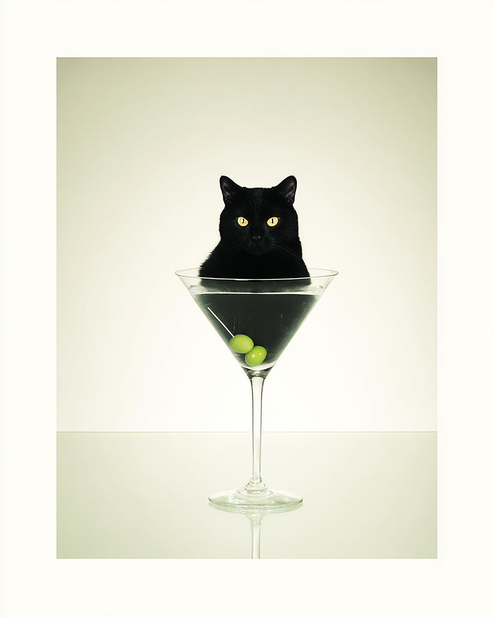 Martini Cat Print