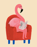 Reading Flamingo Print