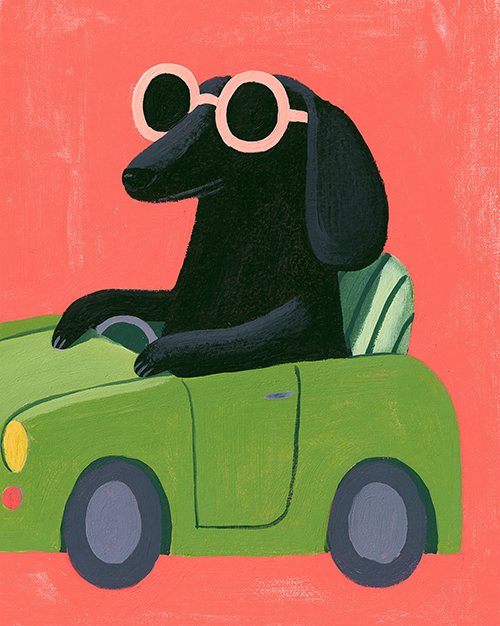 Roadtrip Dachshund Print