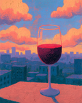 Rooftop Wine Print