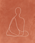 Terracotta Figure Line Print