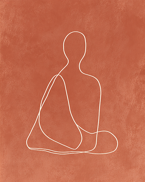Terracotta Figure Line Print